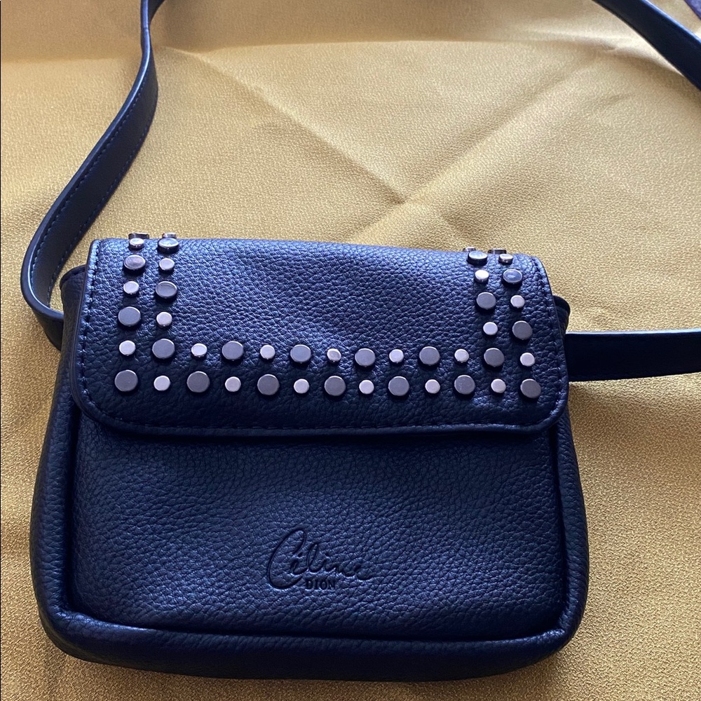 Celine Dion Black waist bag with Stud Accents